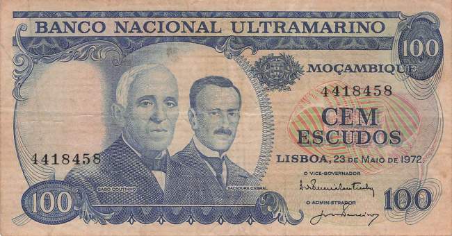 Mosambik p113-2 100 Escudos 1972